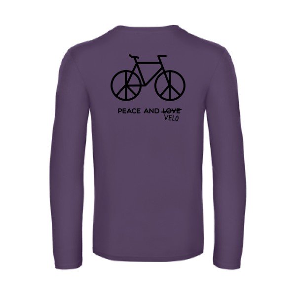 peace and velo - t shirt- manches- longues- original- humour- Urban Purple impression Dos
