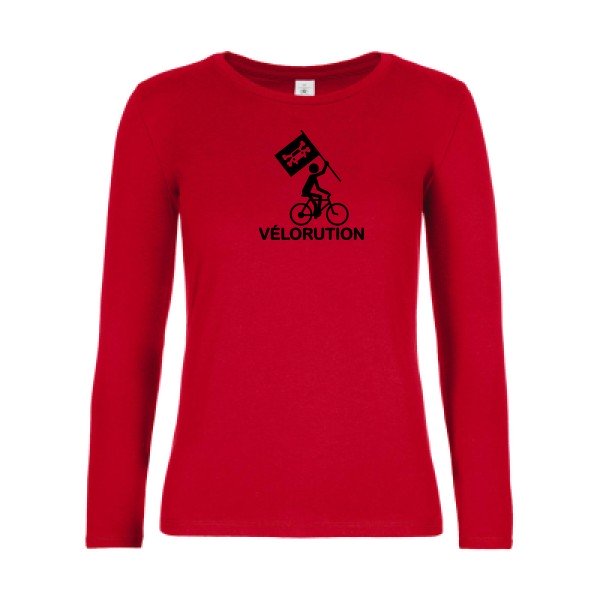 t-shirt lsl femme Velorution Red flex Noir