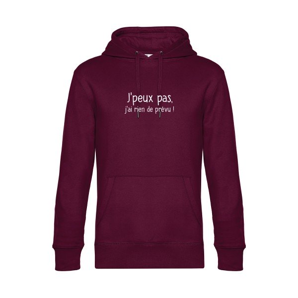 Je-peux-pas sweat shirt original Burgundy flex Blanc impression Face