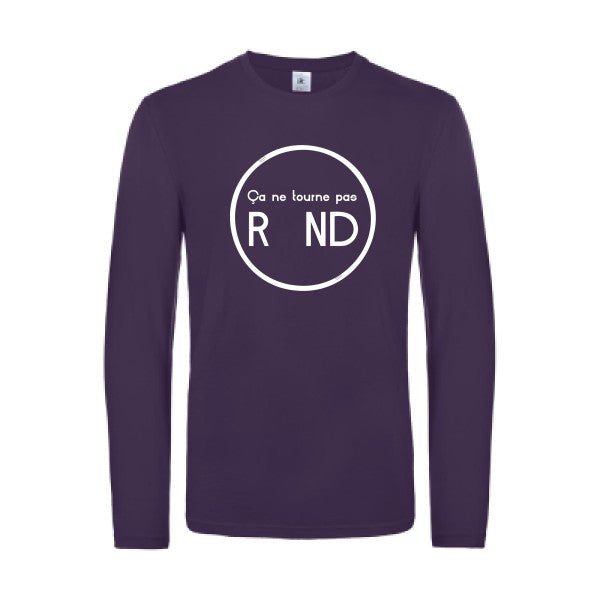 ca ne tourne pas rond  - t shirt- manches- longues- original- humour- Urban Purple impression Face