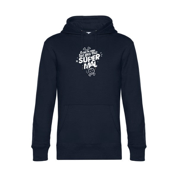Ce-qui-ne-nous-tue-pas sweat shirt original Navy Blue flex Blanc impression Face