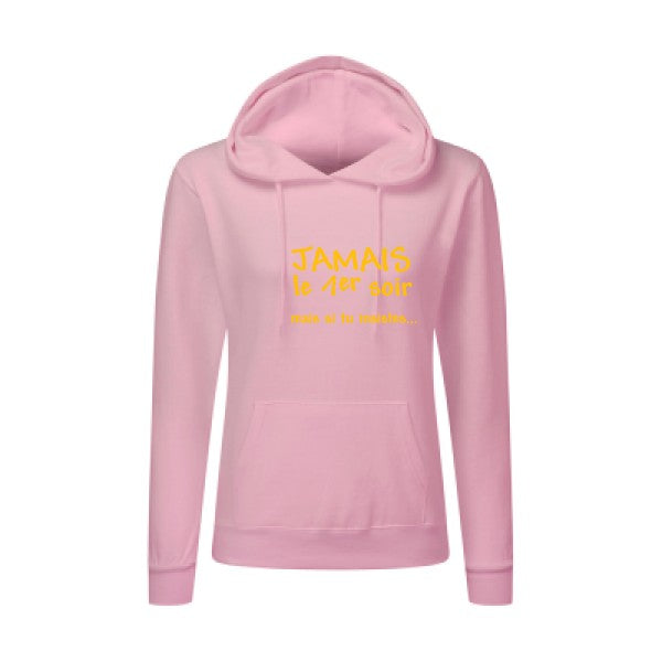 JAMAIS... jaune Or |Sweat original à capuche Femme