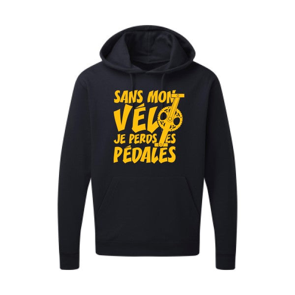 Sans mon vélo, je perds les pédales ! |Sweat  capuche humoristique jaune Or 