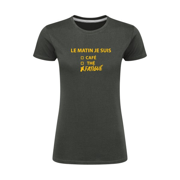 Le matin je suis...| jaune Or |T shirt original femme|SG