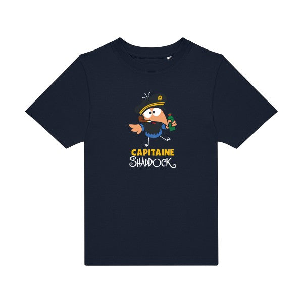 t-shirt humour enfant -Capitaine-Shaddock- couleur  Navy-
