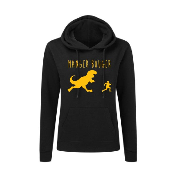 MANGER BOUGER jaune Or |Sweat original à capuche Femme