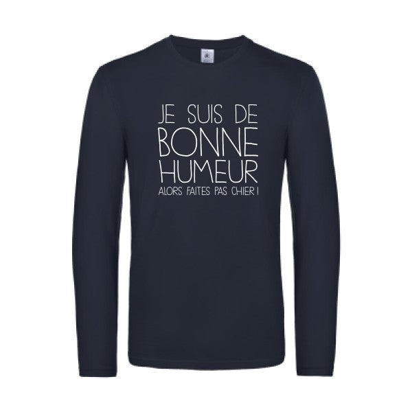 bonne humeur - t shirt- manches- longues- original- humour- Navy impression Face