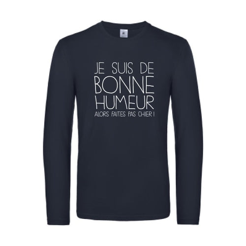 bonne humeur - t shirt- manches- longues- original- humour- Navy impression Face