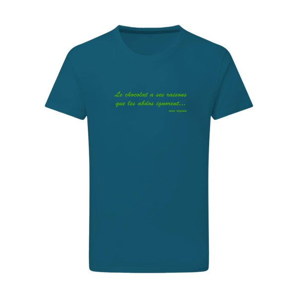 Le chocolat a ses raisons vert pomme -Flex vert pomme sur T-shirt SG  Petrol  2XL