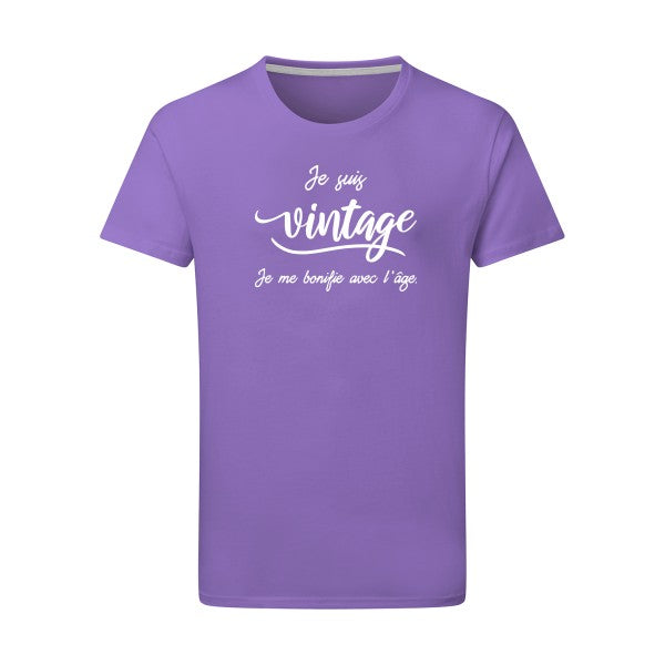 Je suis vintage  - Flex Blanc Tshirt original Aster Purple  2XL