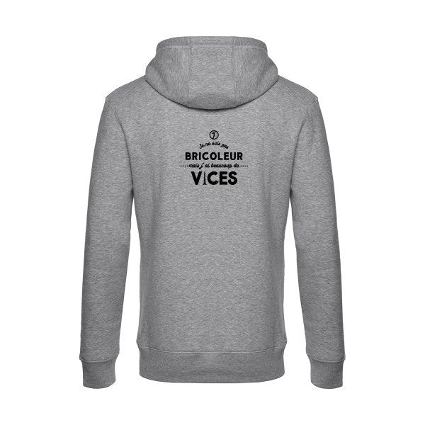JE-NE-SUIS-PAS-BRICOLEUR sweat shirt original Heather Grey flex Noir impression Dos
