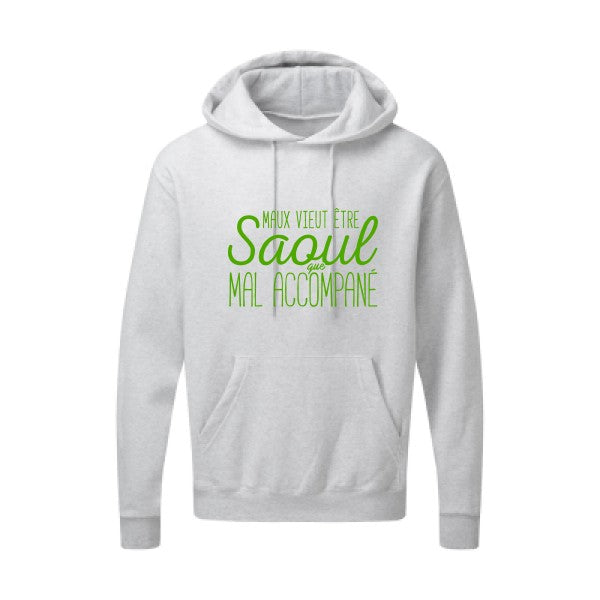 Maux vieut être Saoul Vert pomme |Sweat capuche imprimé homme