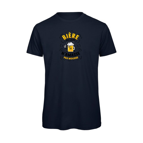 T-shirt humour original Biere Qui Roule T Shirt couleur Navy