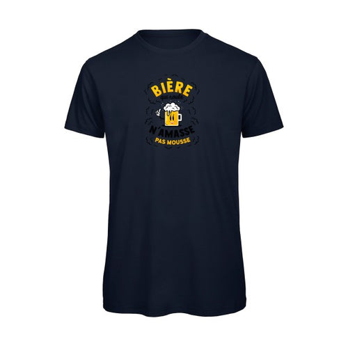 T-shirt humour original Biere Qui Roule T Shirt couleur Navy