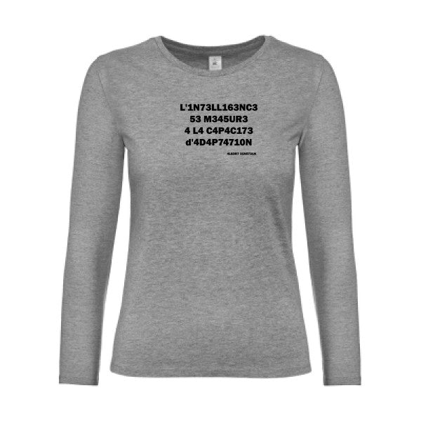 t-shirt lsl femme L-intelligence Sport Grey flex Noir