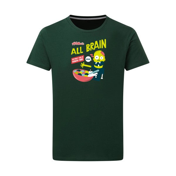 T-shirt homme All brain - T-shirt rigolo pour les cerveaux en ébullition Bottle Green L