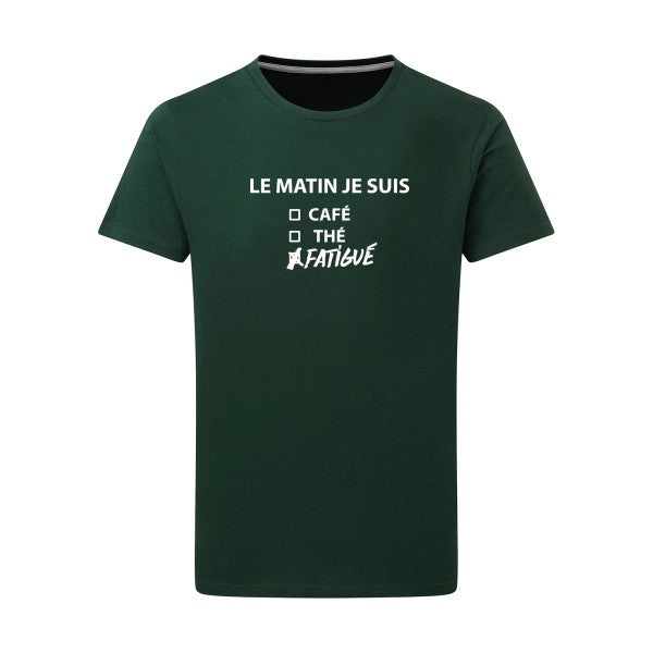 Le matin je suis... - Flex Blanc Tshirt original Bottle Green  2XL