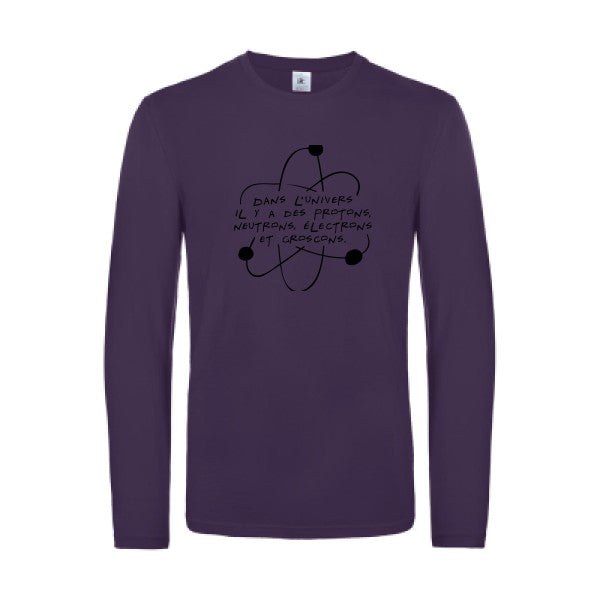 l univers - t shirt- manches- longues- original- humour- Urban Purple impression Face