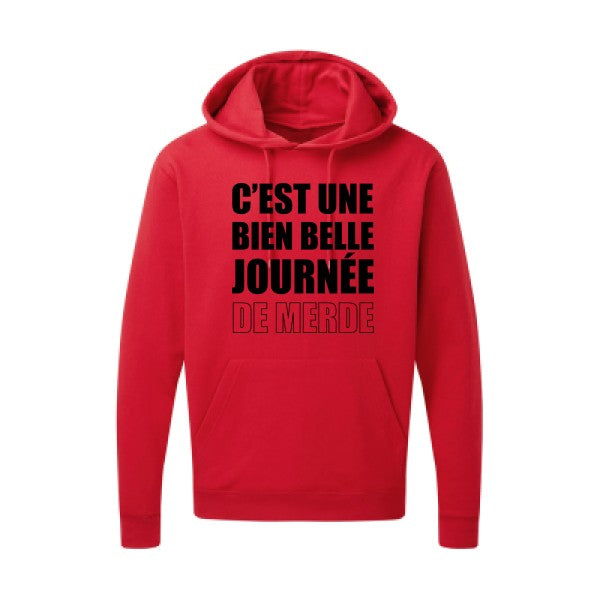 Journée de m... Noir |Sweat capuche imprimé homme