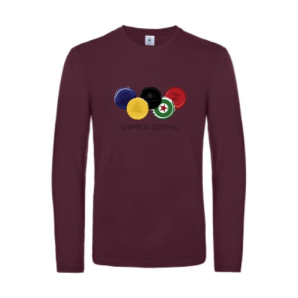 champion-olymp-hic-t-shirt-manches-longues-original-humour -Burgundy