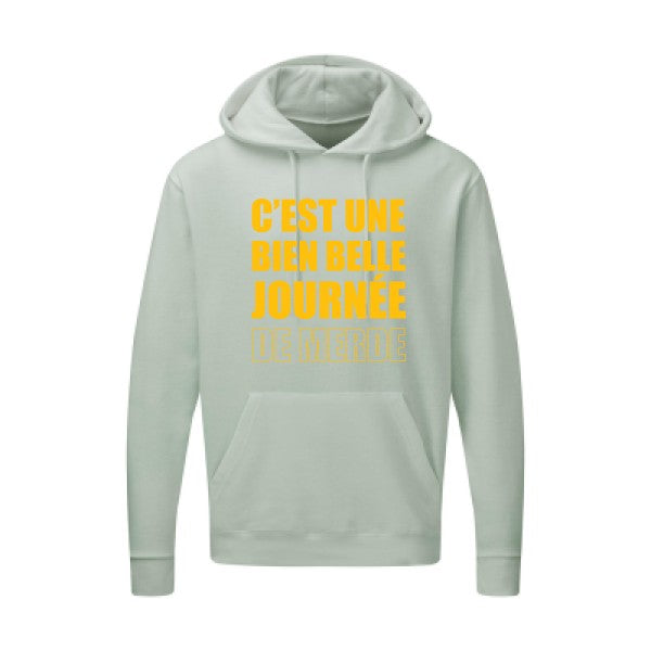 Journée de m... jaune Or |Sweat capuche imprimé homme