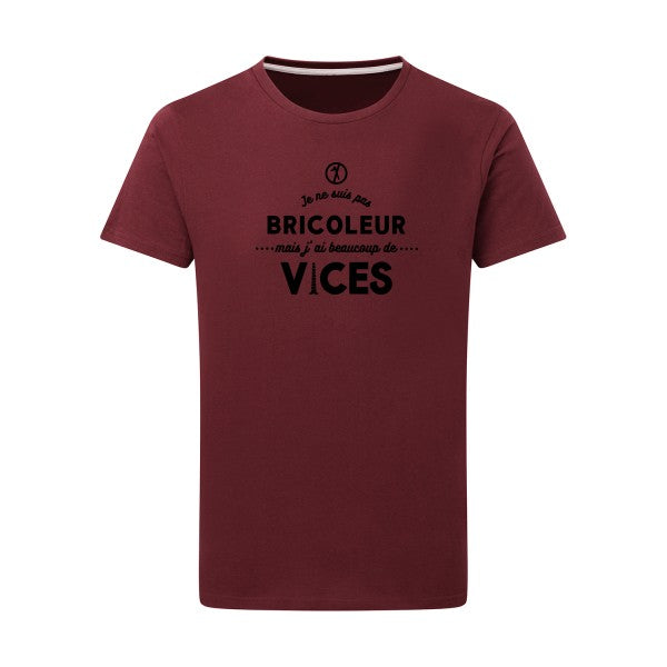 JE NE SUIS PAS BRICOLEUR noir -Flex noir sur T-shirt SG  Burgundy  2XL