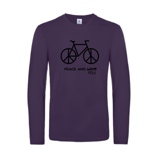peace and velo - t shirt- manches- longues- original- humour- Urban Purple impression Face