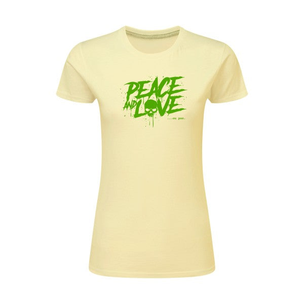 Peace or no peace  |Vert pomme |T shirt original femme|SG