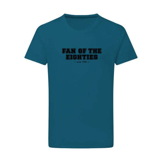 Fan of the eighties noir -Flex noir sur T-shirt SG  Petrol  2XL