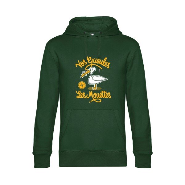 Vos-gueules-les-mouettes- Sweat à capuche original Bottle Green - RueDuTeeshirt