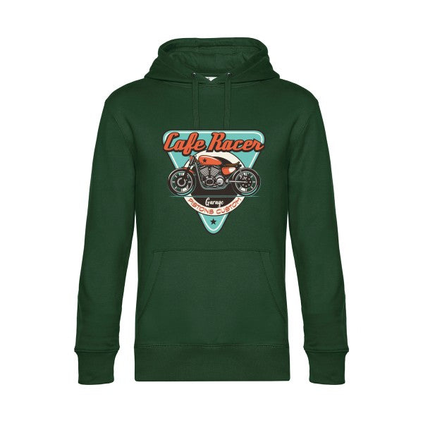 CAFE-RACER- Sweat à capuche original Bottle Green - RueDuTeeshirt