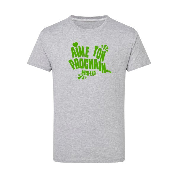 Aime ton prochain ! vert pomme -Flex vert pomme sur T-shirt SG  Light Oxford  5XL