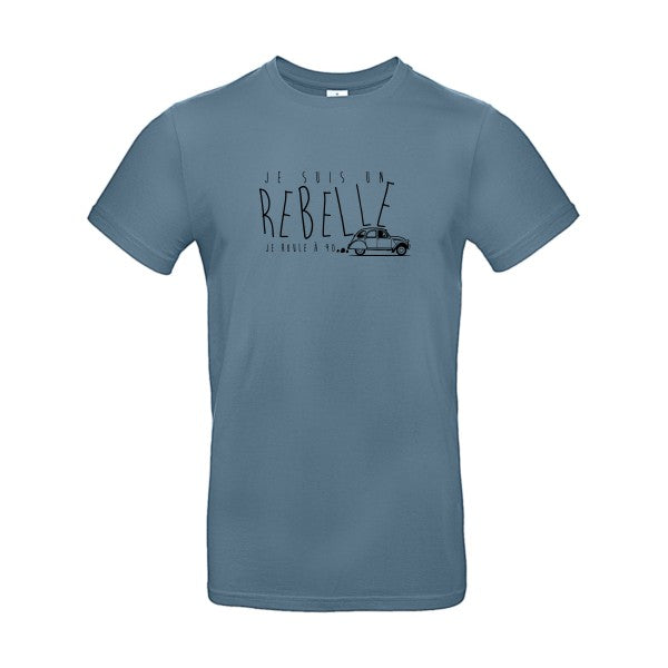 je suis un rebelle Flex noir |E190 T-shirt|Stone Blue||2XL