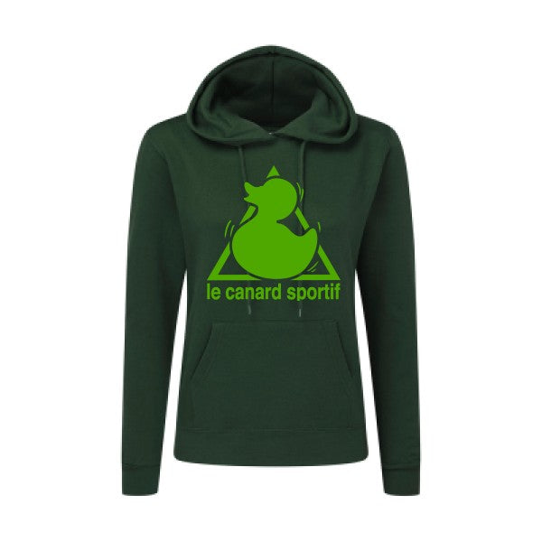 Canard Sportif Vert pomme |Sweat original à capuche Femme