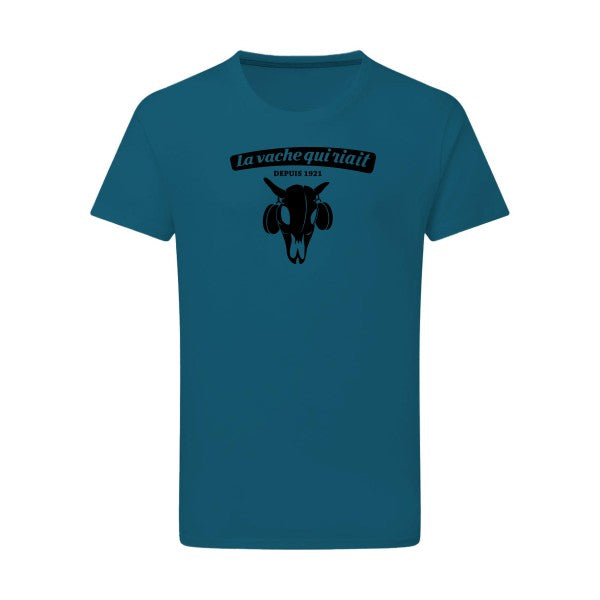 vache qui riait noir -Flex noir sur T-shirt SG  Petrol  2XL