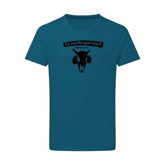 vache qui riait noir -Flex noir sur T-shirt SG  Petrol  2XL