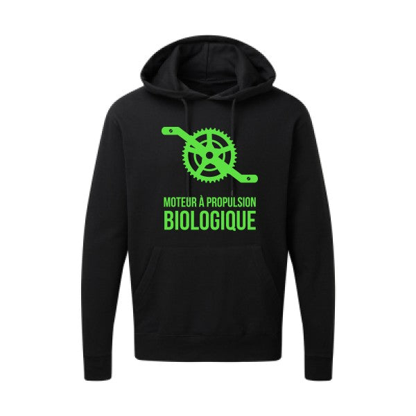 Cyclisme & écologie Vert fluo |Sweat capuche imprimé homme