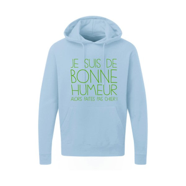 BONNE HUMEUR Vert pomme |Sweat capuche imprimé homme