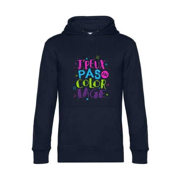 J-peux-pas-j-ai-coloriage- Sweat à capuche original Navy Blue - RueDuTeeshirt