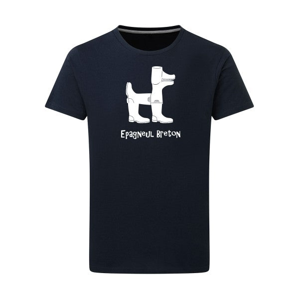 Epagneul breton Blanc -Flex Blanc sur T-shirt SG  Navy  5XL