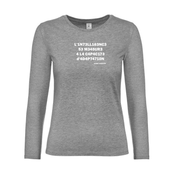 t-shirt lsl femme L-intelligence Sport Grey flex blanc