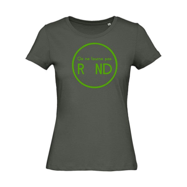 T shirt humour bio femme   femme bio|Ã§a ne tourne pas rond ! Vert pomme 