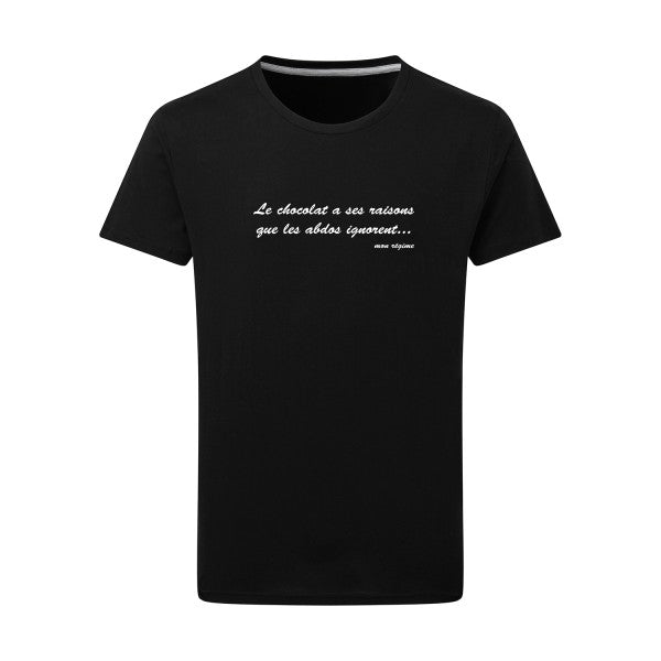 Le chocolat a ses raisons Blanc -Flex Blanc sur T-shirt SG  Dark Black  4XL