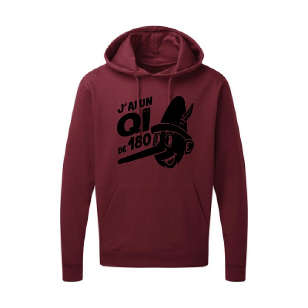 Quotient intellectuel |Sweat  capuche humoristique noir 