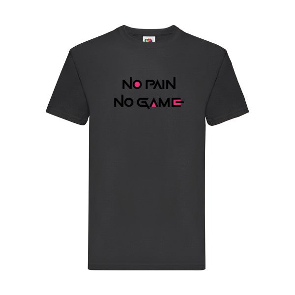 NO PAIN NO GAME  Fruit of the loom 205 g/m² T-shirt/ noir