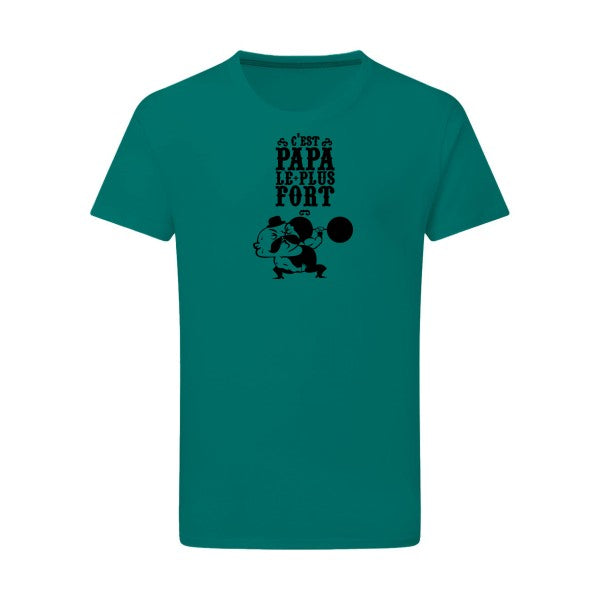 C'est qui le plus fort ? noir -Flex noir sur T-shirt SG  Emerald Green  2XL