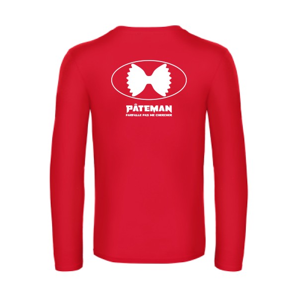 pateman - t shirt- manches- longues- original- humour- Red impression Dos