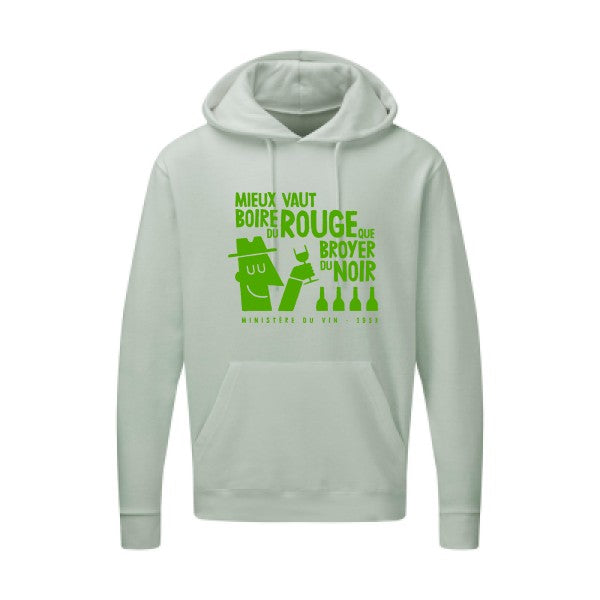 Mieux vaut Vert pomme |Sweat capuche imprimé homme