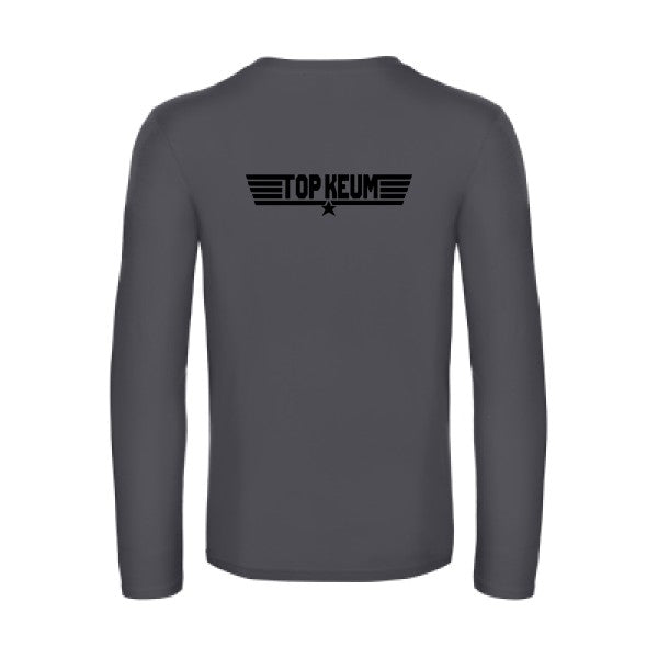 top keum - t shirt- manches- longues- original- humour- Dark Grey impression Dos