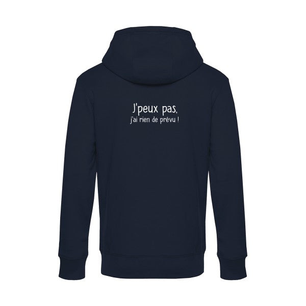 Je-peux-pas sweat shirt original Navy Blue flex Blanc impression Dos
